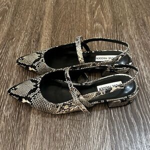 Steve Madden Anyaa Snakeskine Slingbacks